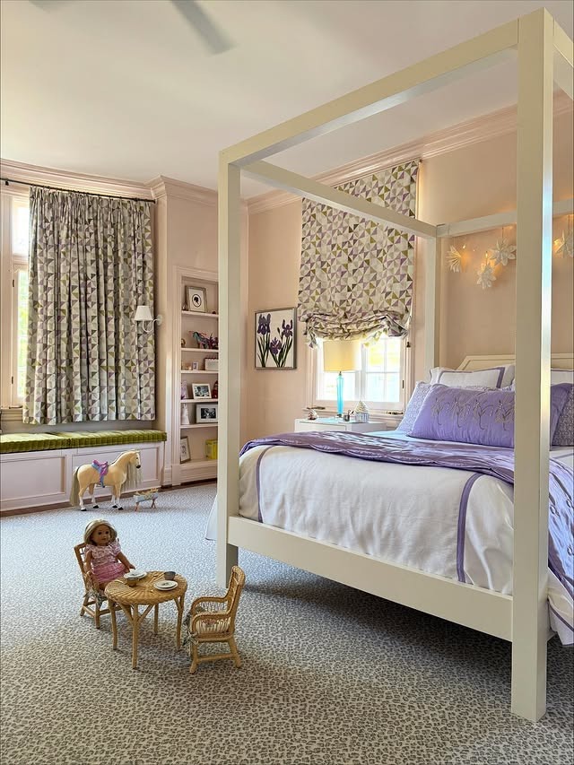 3. Elegant Canopy Kids Bedroom in Cream and Lavender - childrens bedroom ideas