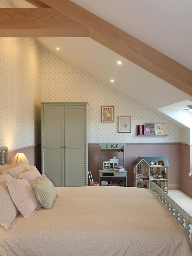 4. Whimsical Shared Bedroom in Powder Blue and Soft Pink - childrens bedroom ideas