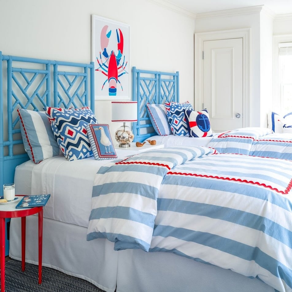 5. Nautical Kids Bedroom Design in Blue, Red, and White - childrens bedroom ideas