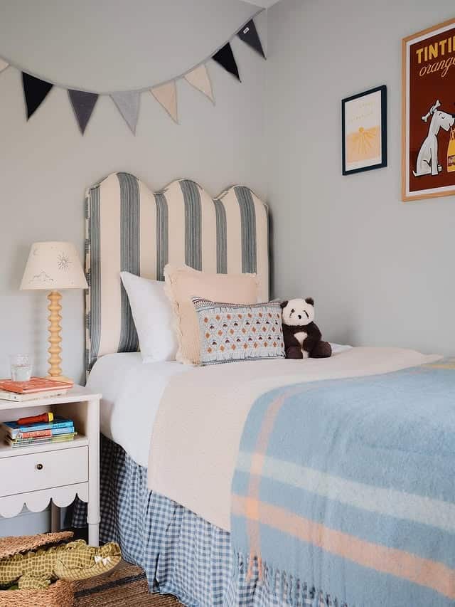9. Classic Kids Bedroom in Grey Blue and Soft Pastels - childrens bedroom ideas