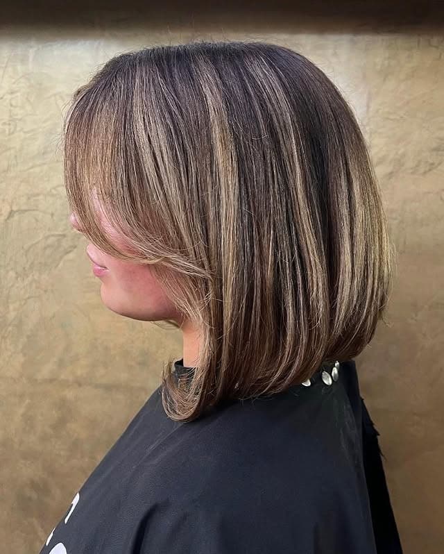 14. Neutral Brown Sculpted Bob - Bouncy Bob Hair