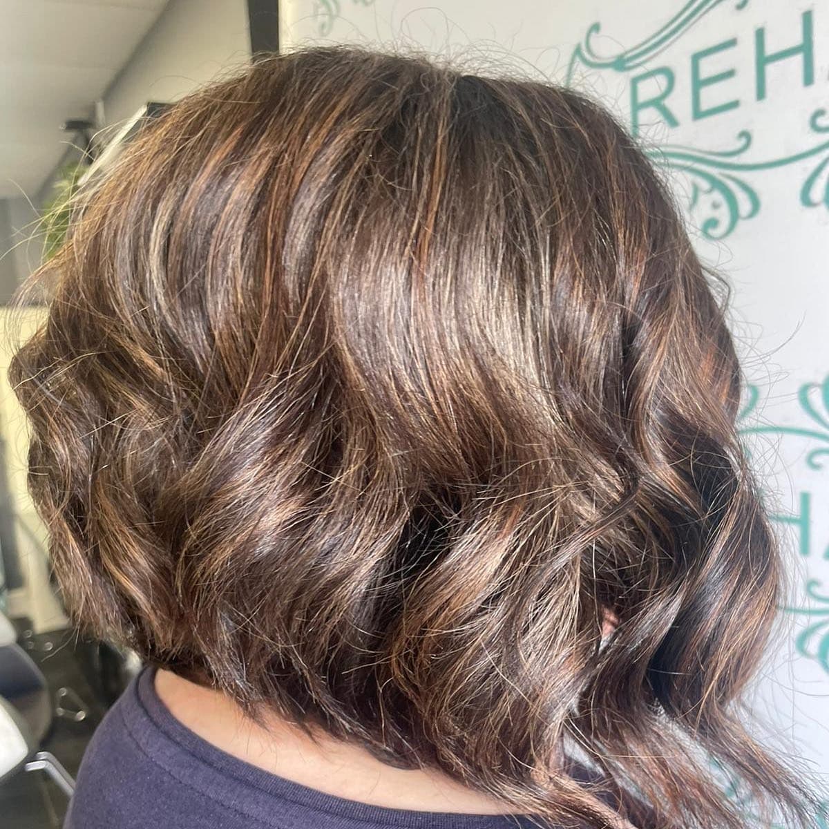 20. Chestnut Brown Dimensional Bob - Bouncy Bob Hair