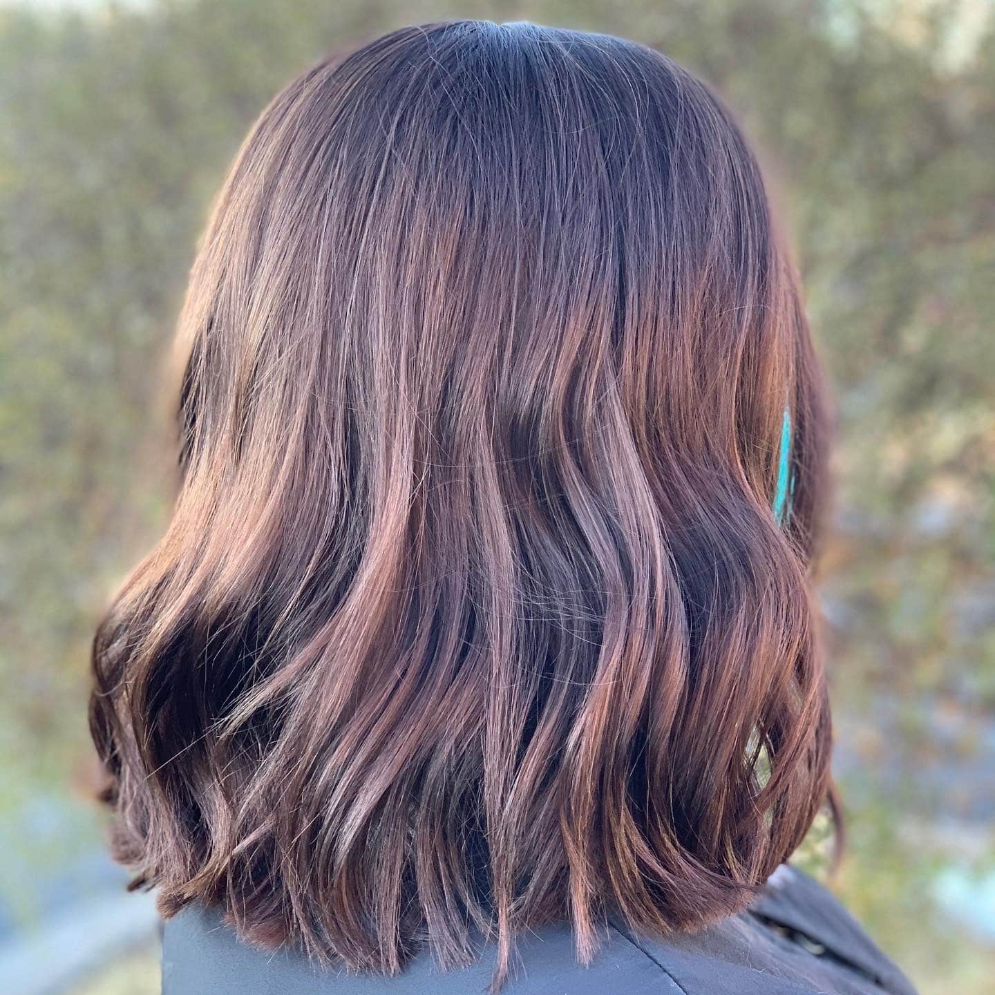 4. Wavy Shoulder Cut with Smoky Brunette Balayage - Shoulder Length Hair