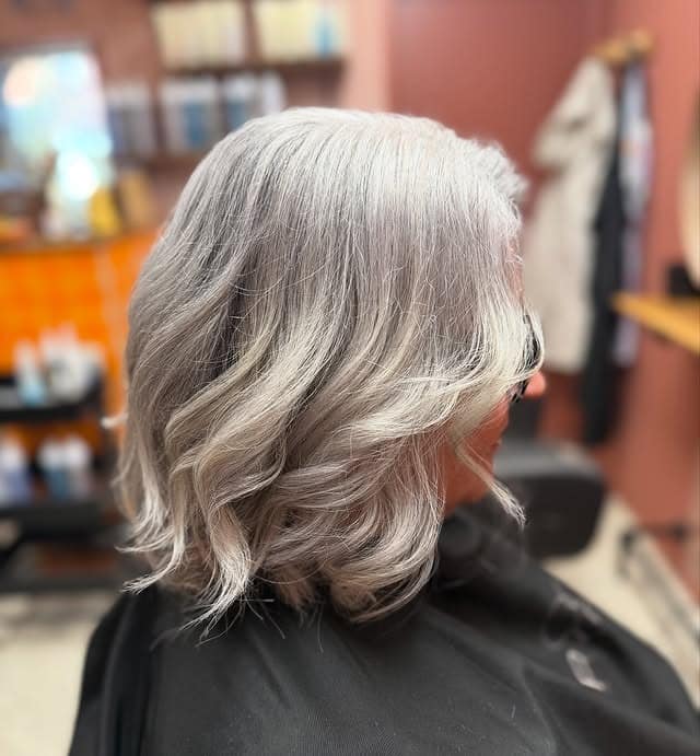 1. Soft Silver Waves with Layered Movement - Gray Hair Color