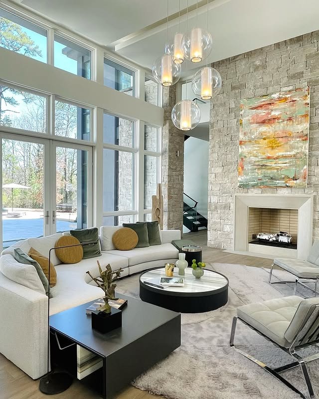 10. Elevated Sage Modern Living - sage green living room ideas