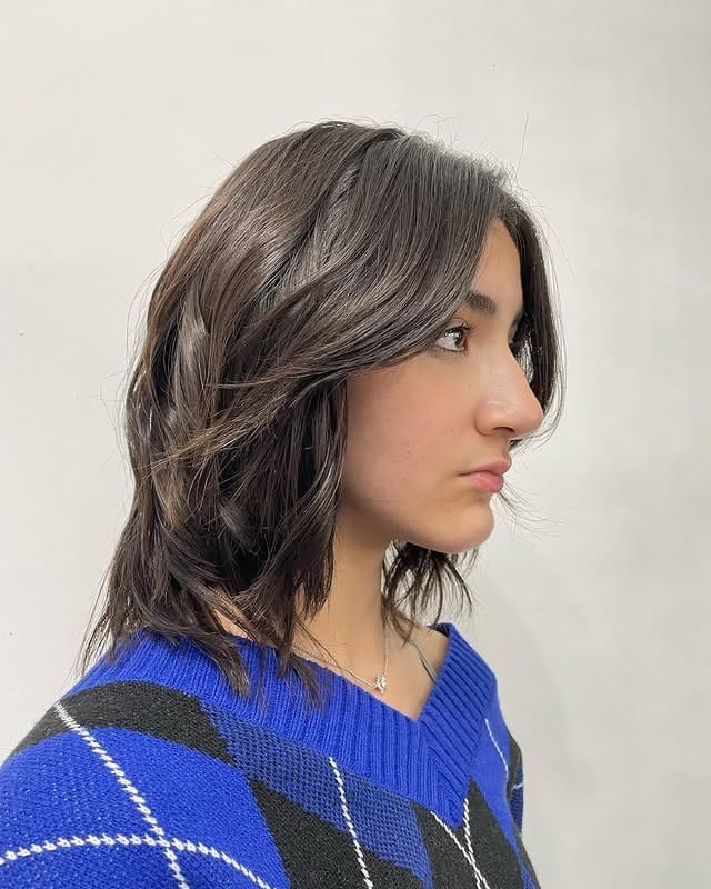 10. Layered Shaggy Bob in Cool Smoky Brown - Shaggy Bob Hairstyles