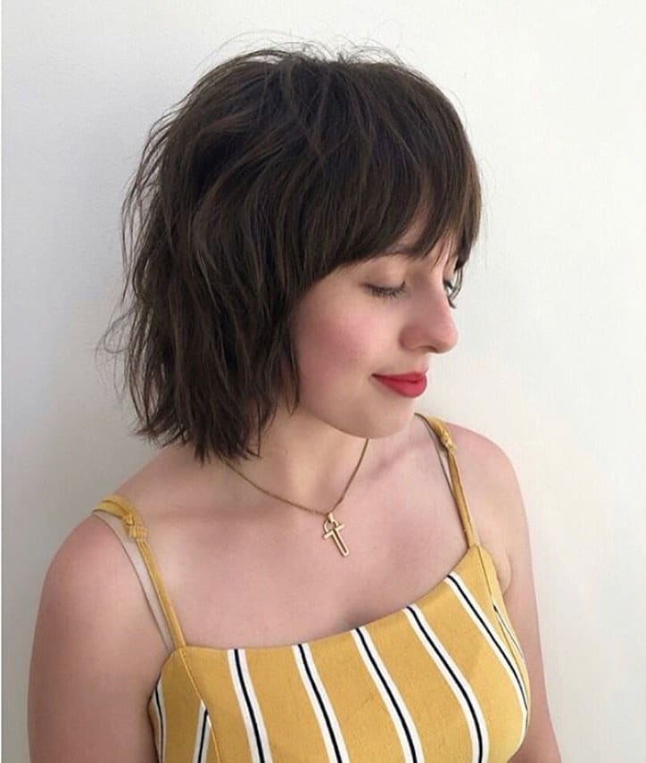 11. Feathered Shaggy Bob in Soft Chocolate Brown - Shaggy Bob Hairstyles