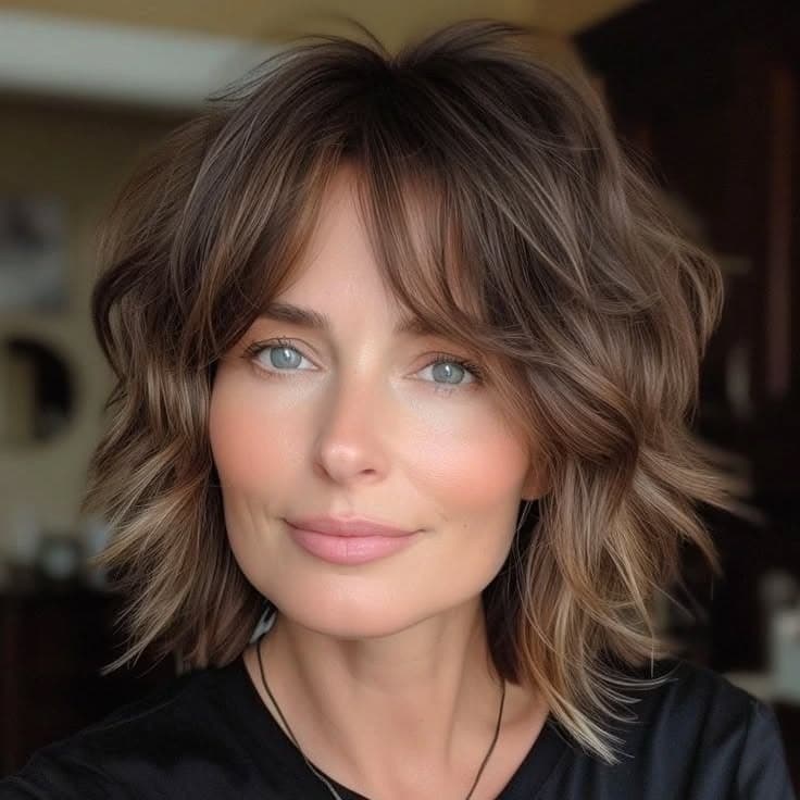 22. Modern Shaggy Bob with Soft Mocha Brown - Shaggy Bob Hairstyles