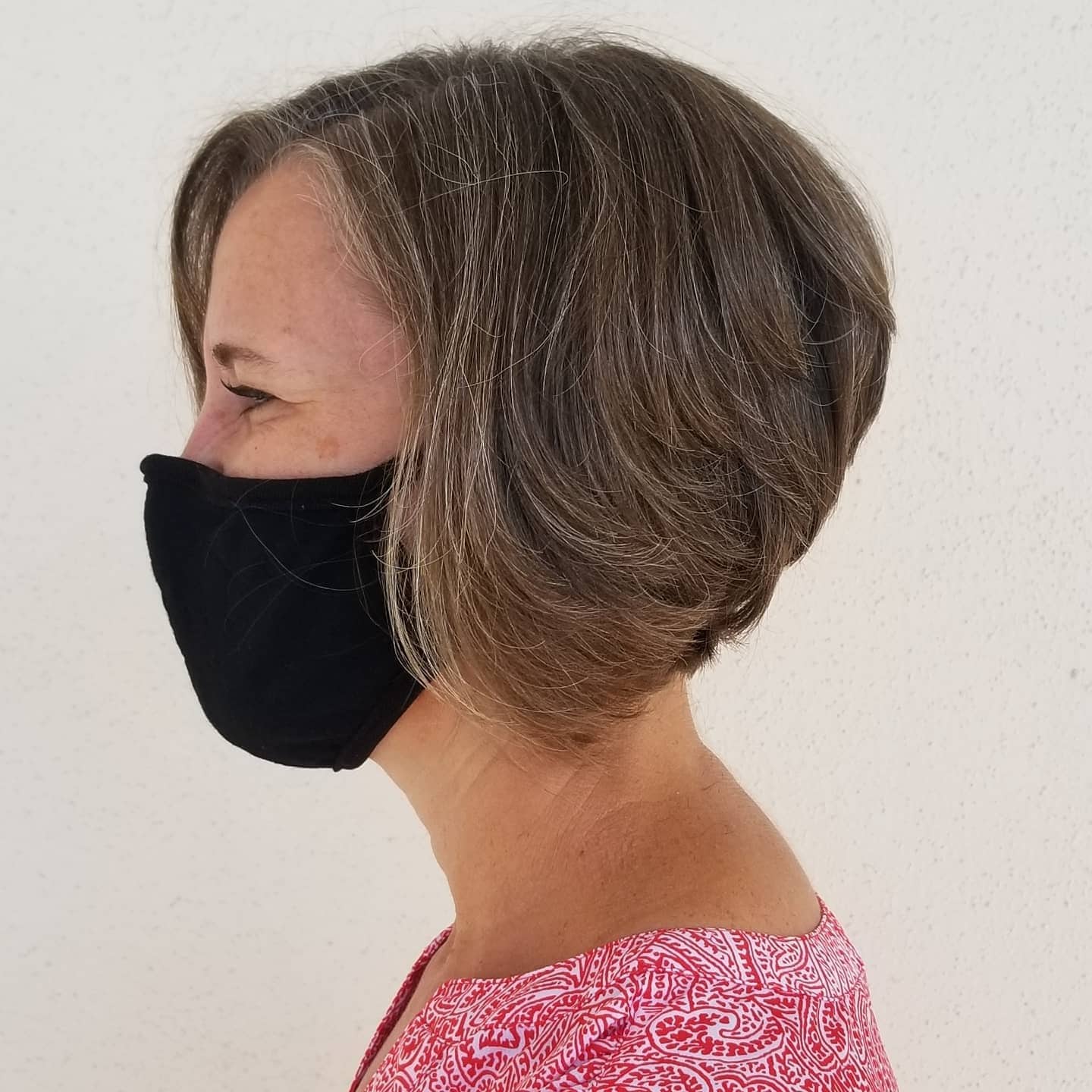 2. Soft Graduated Bob with Natural Ash Brown - Stacked Bob Hair