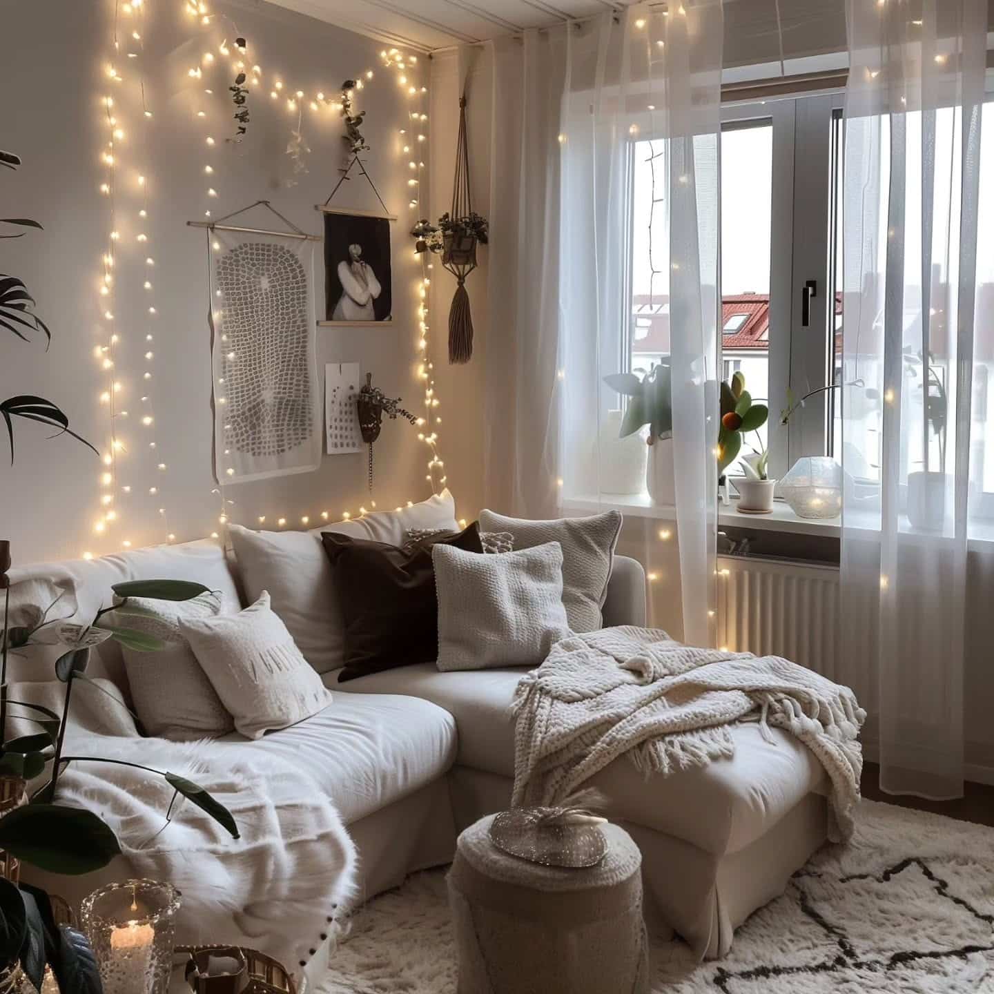 6. Soft Contemporary Living with Natural Light - tiny living room ideas