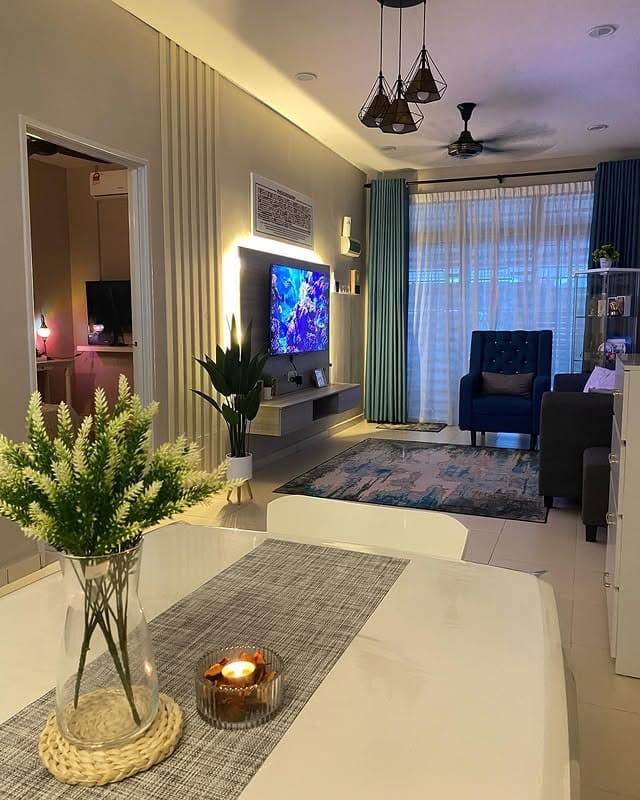 8. Modern Family Living with Balanced Contrast - tiny living room ideas