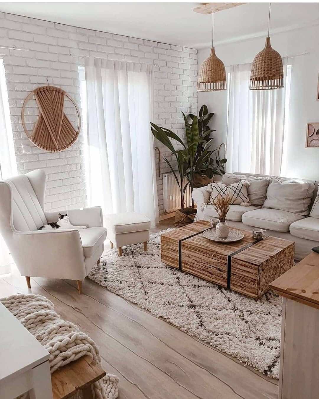 13. Soft Natural Living with Light Wood Details - tiny living room ideas