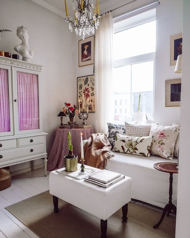 14. Vintage-Inspired Living with Classic Neutrals - tiny living room ideas