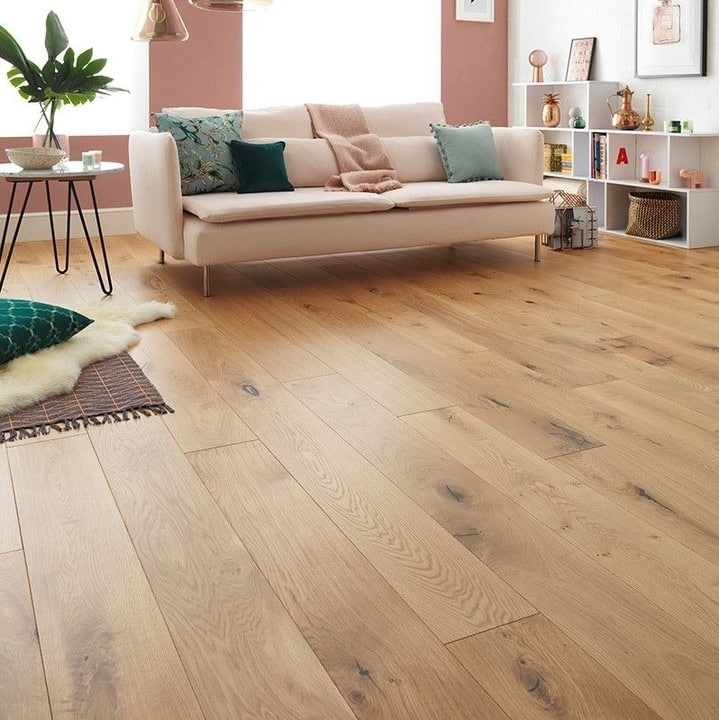 11. Warm Oak Plank Flooring for Relaxed Contemporary Living - living room floor ideas