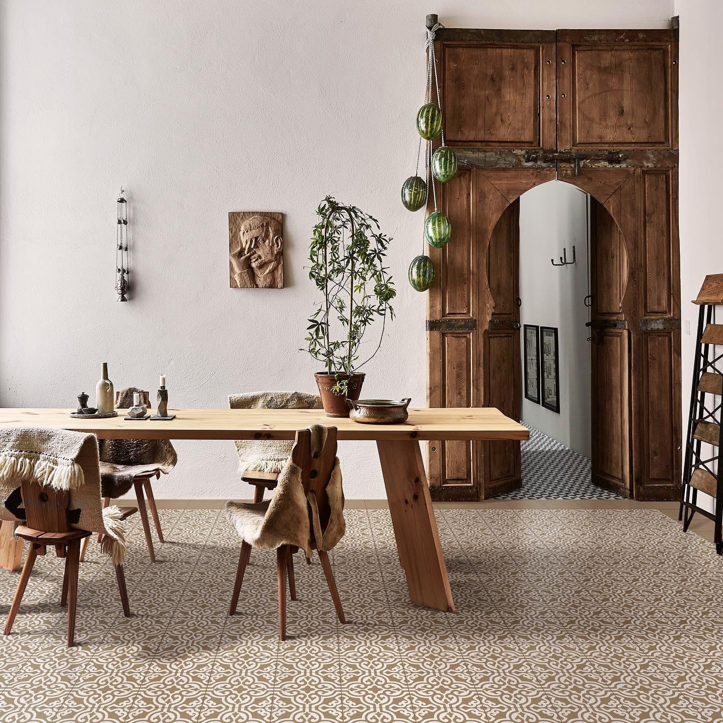 17. Patterned Tile Flooring for Rustic Character - living room floor ideas