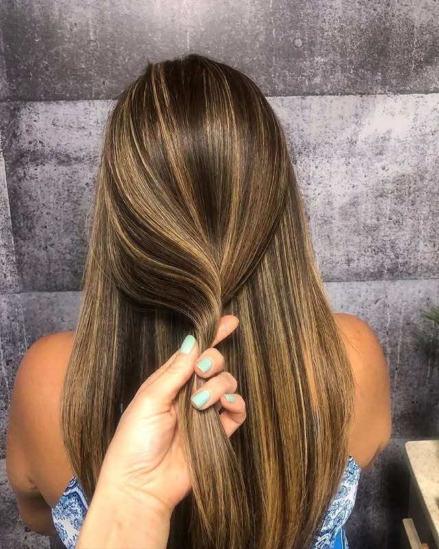 15. Straight Light Brown with Precision Highlight Placement - Light Brown Hair with Highlights