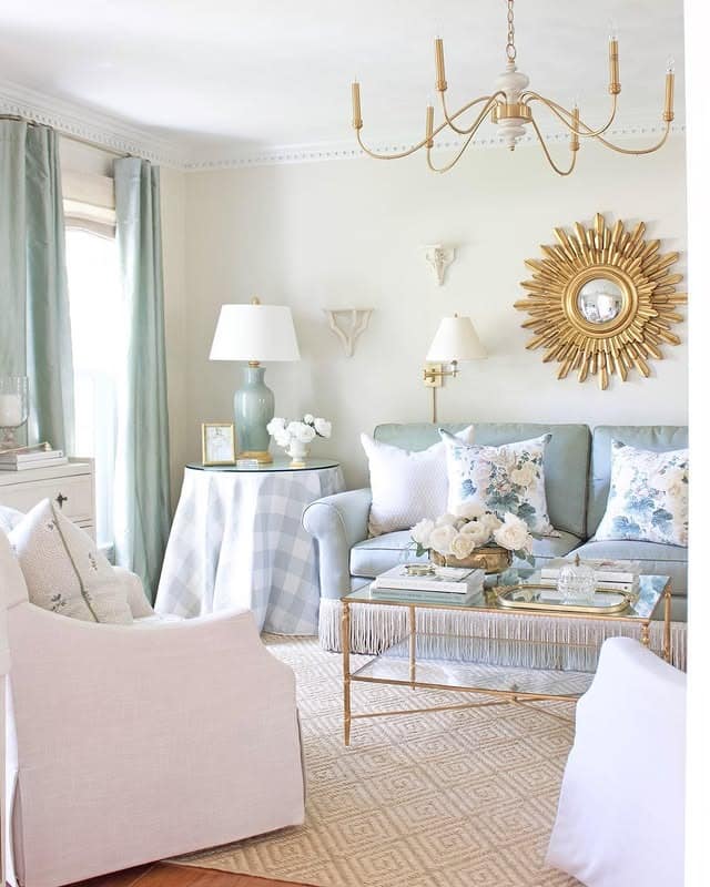 4. Refined Pastels with Gilded Details - formal living room ideas