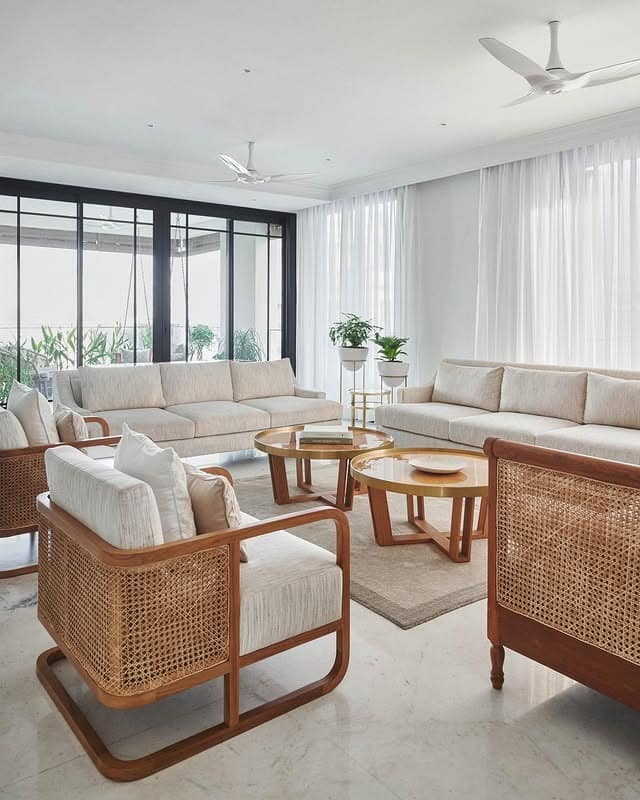 9. Light Wood and Linen Coastal Formality - formal living room ideas