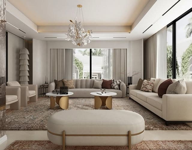 22. Soft Neutrals with Sculptural Contemporary Forms - formal living room ideas