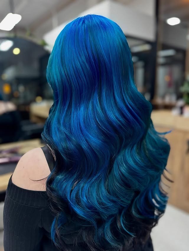 3. Ocean Blue Gloss Waves - Blue Hair Color