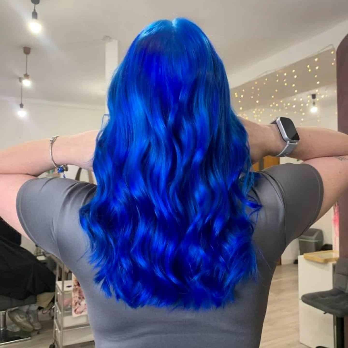 4. Cobalt Blue Soft Wave Finish - Blue Hair Color