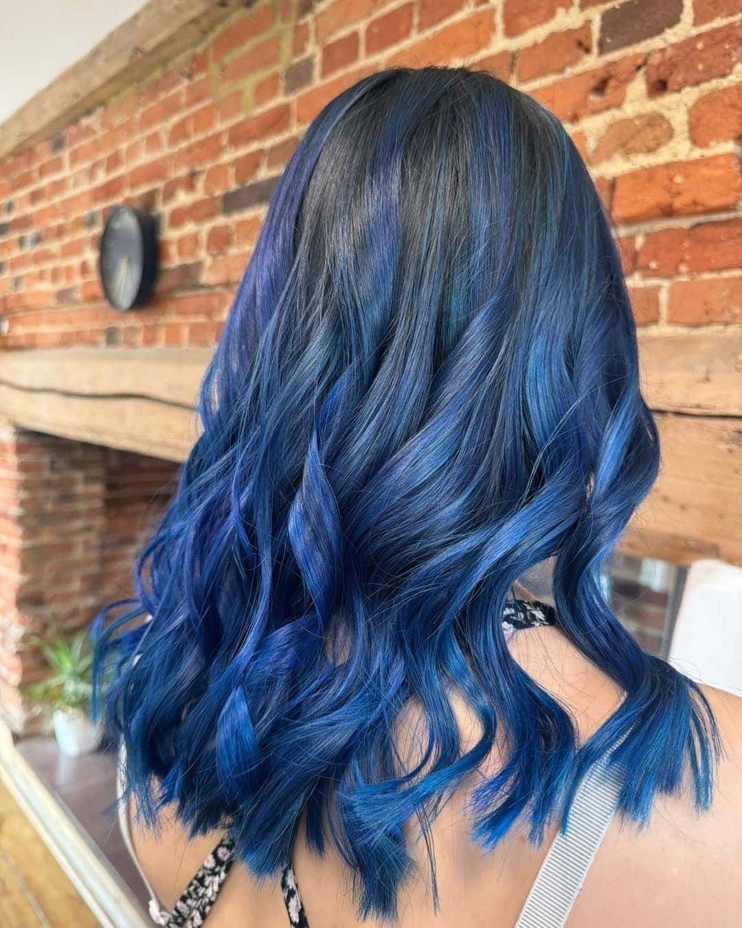 7. Sapphire Blue Textured Lengths - Blue Hair Color