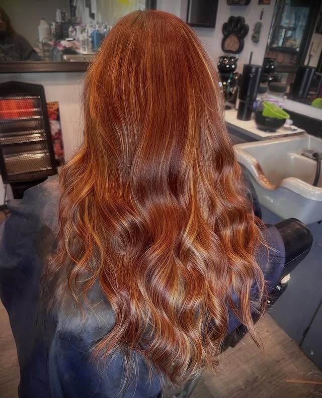 3. Deep Cinnamon Gloss Waves - Cinnamon Hair Color