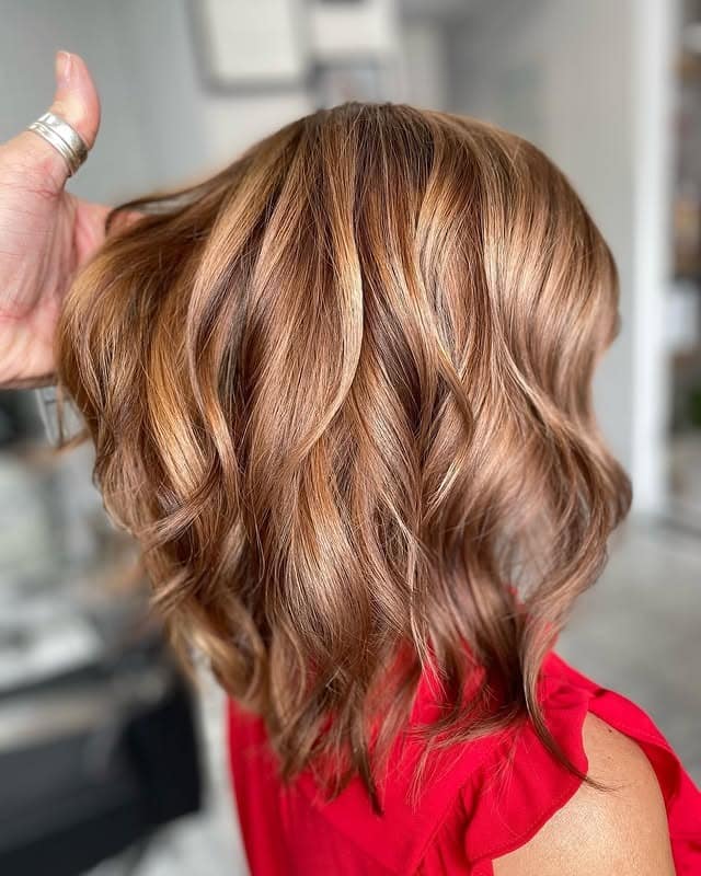 5. Toasted Cinnamon Textured Bob - Cinnamon Hair Color