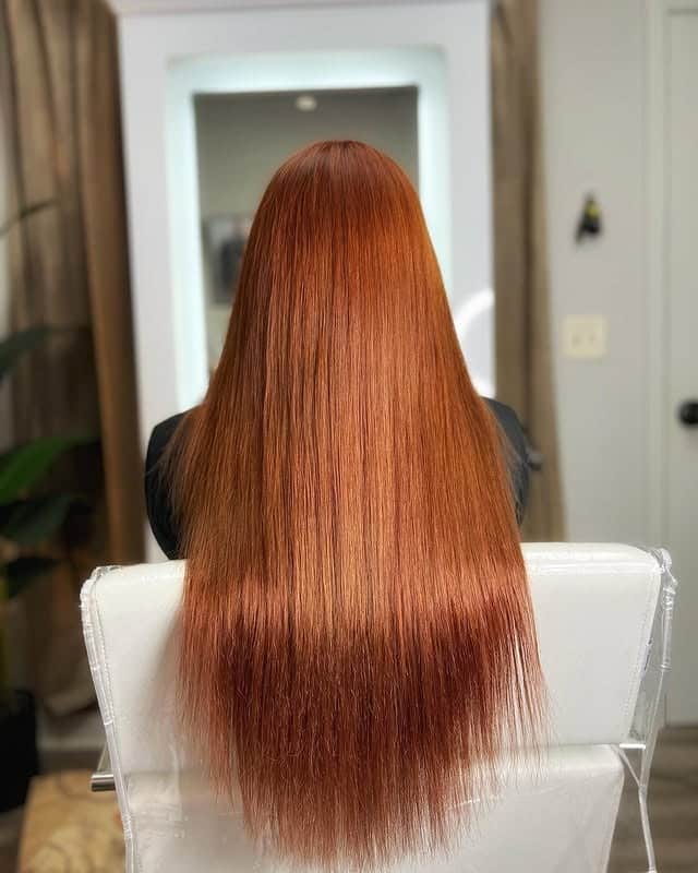 7. Straight Cinnamon Copper Lengths - Cinnamon Hair Color
