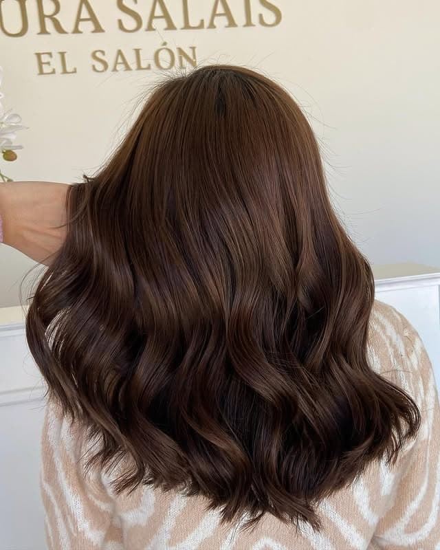 10. Dark Cinnamon Chocolate Waves - Cinnamon Hair Color