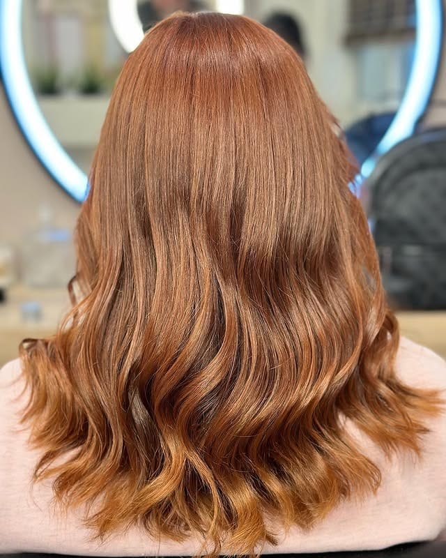 12. Soft Cinnamon Copper Waves - Cinnamon Hair Color