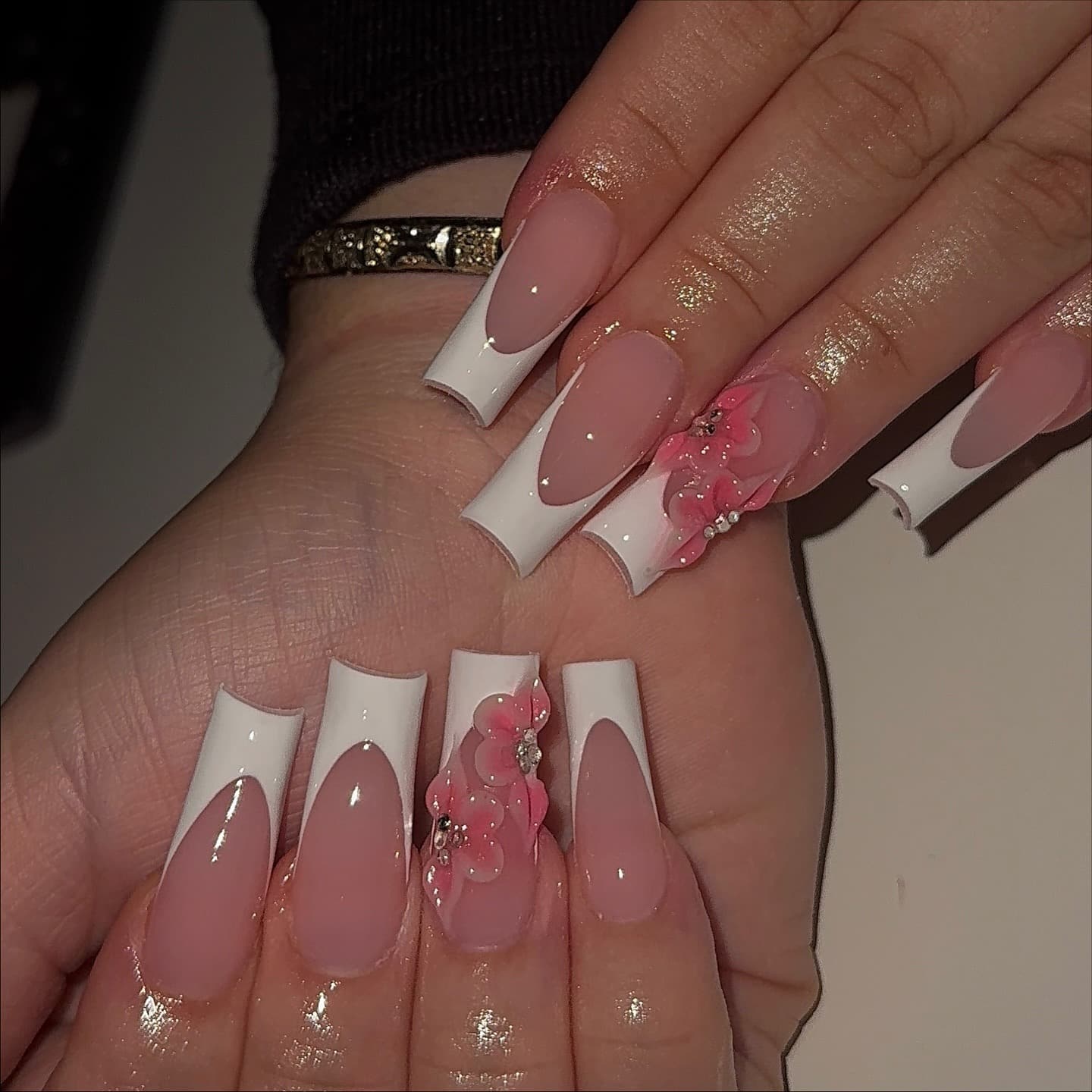 11. Square French with Artistic White Tip Variations - square french tip nail ideas