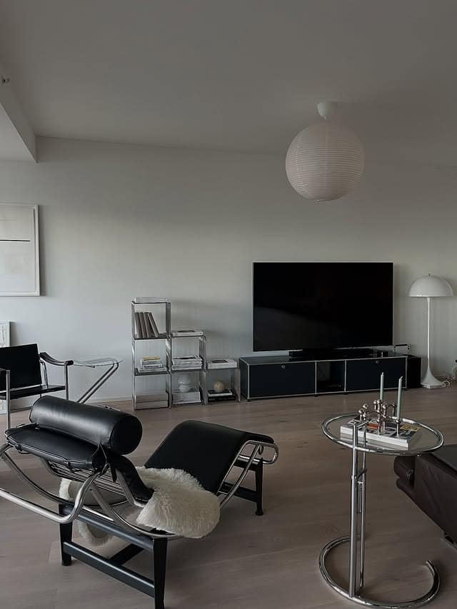 15. Minimal Gray Living Room with Bauhaus Inspiration - gray living room ideas