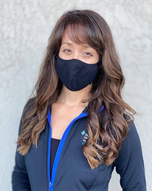 4. Layered Waves with Curtain Bangs in Cool Chocolate - Wavy Hair with Bangs