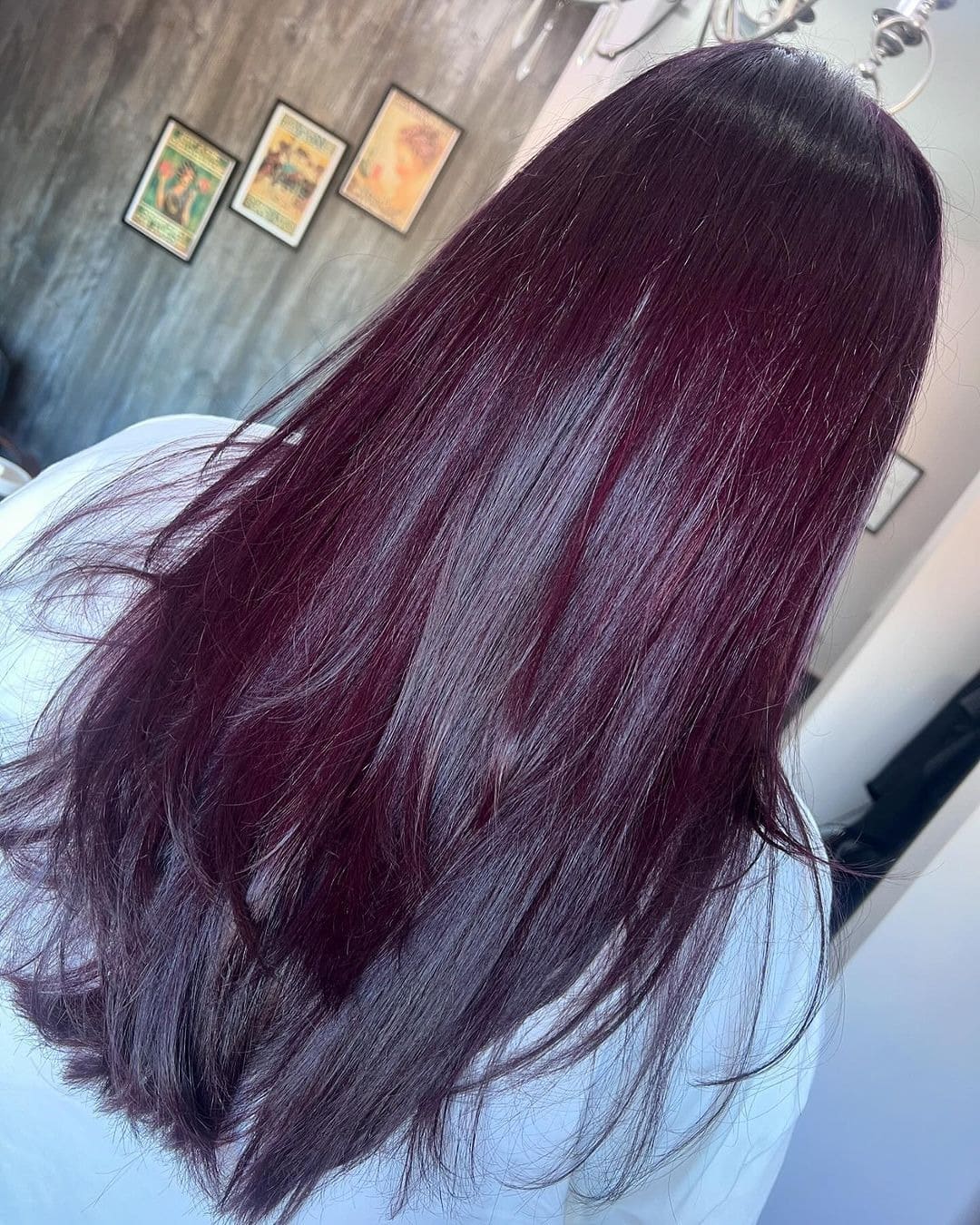 6. Cool Plum Straight Layers with Subtle Contrast - Plum Hair Color