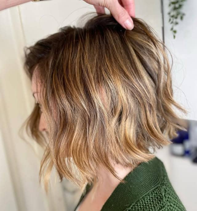 15. Short Honey Bob with Lived-In Texture - Honey Hair Color