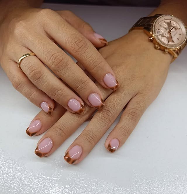 3. Minimal Nude Nails with Soft Tortoiseshell Edges - turtle nail ideas