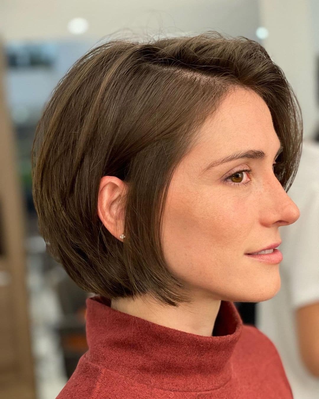 1. Soft Graduated Brunette Bob - Short Bob Hair