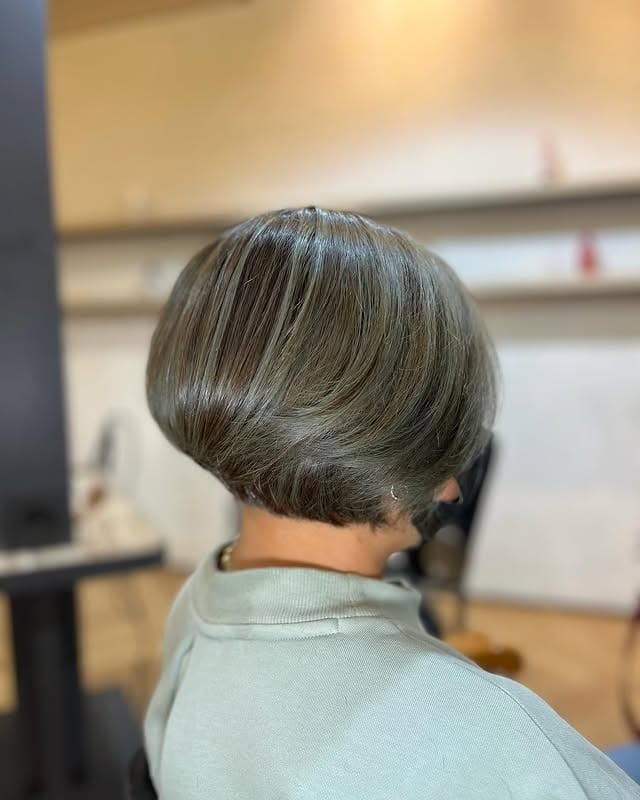 5. Rounded Ash Brown Bob - Short Bob Hair