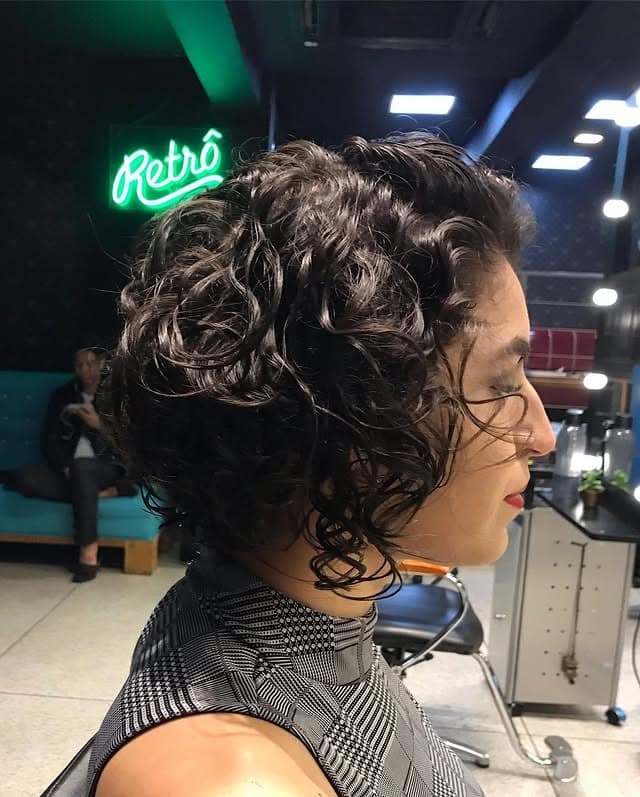 6. Short Curly Dark Brown Bob - Short Bob Hair