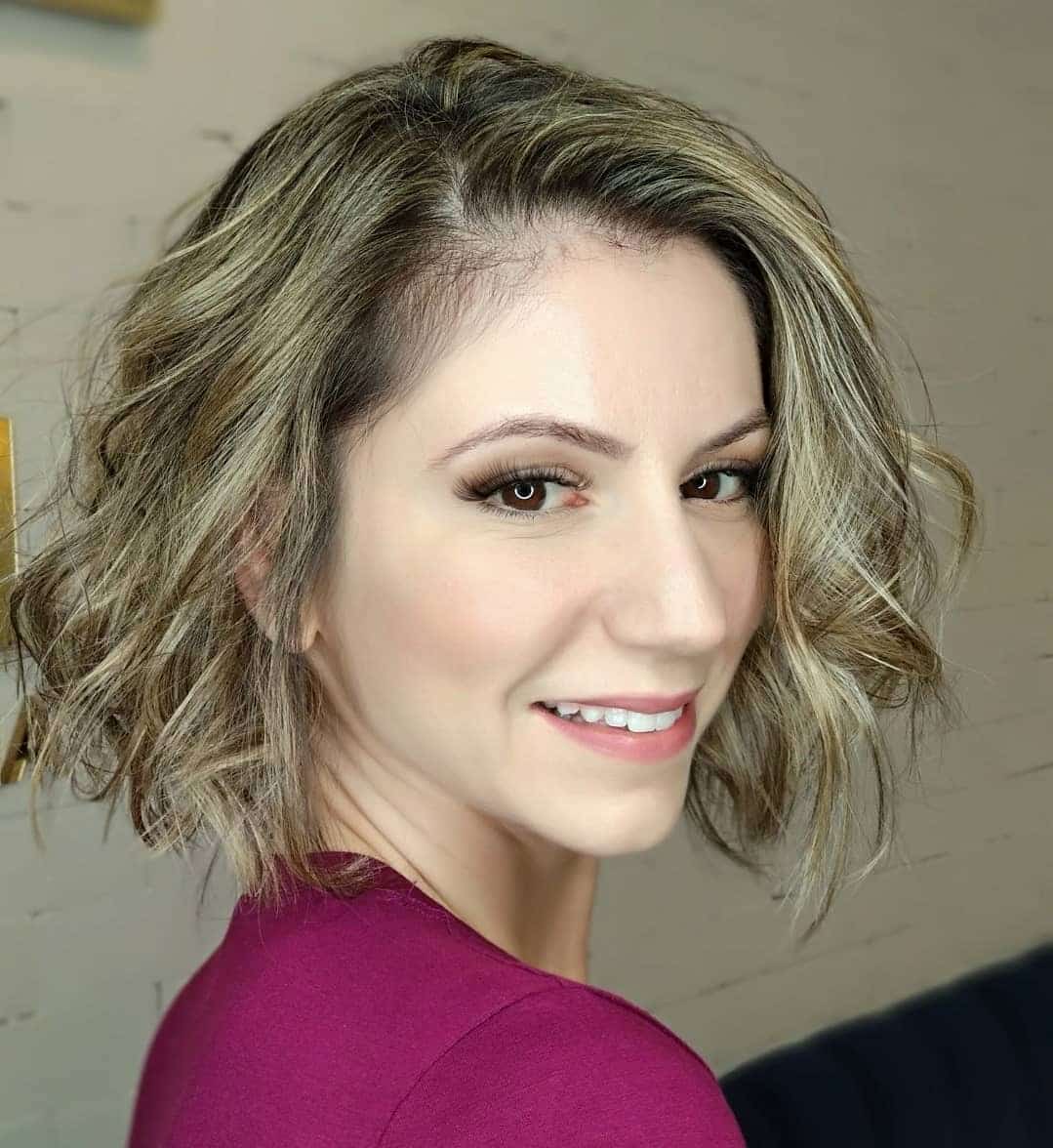 7. Wavy Highlighted Short Bob - Short Bob Hair