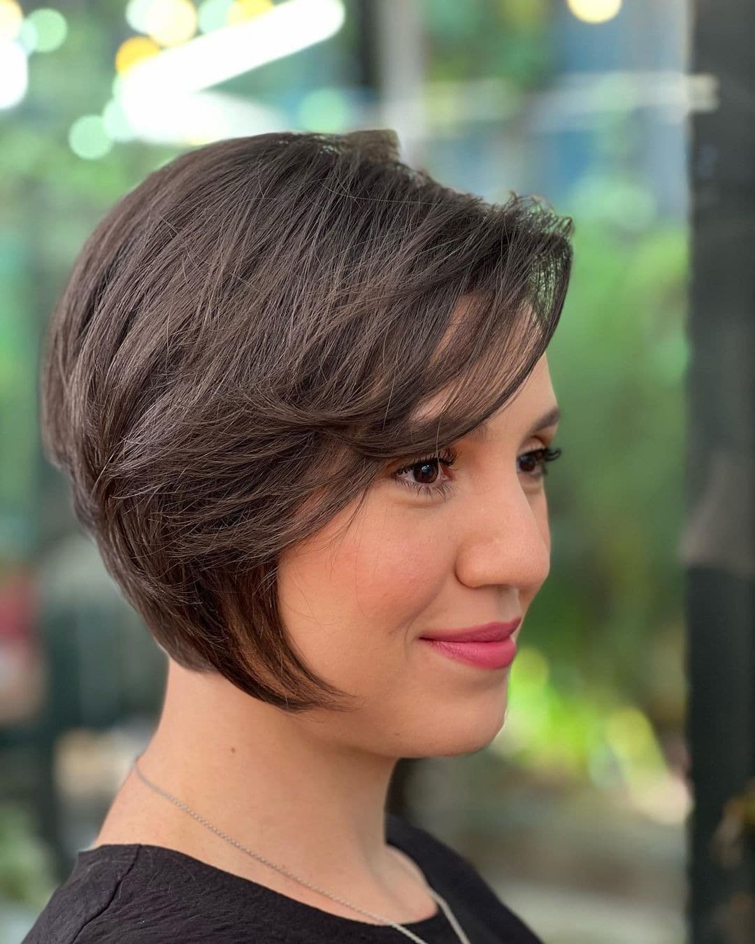 12. Layered Chocolate Brown Short Bob - Short Bob Hair