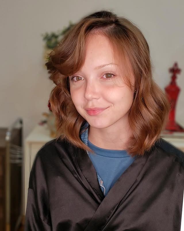 13. Copper Wavy Short Bob - Short Bob Hair