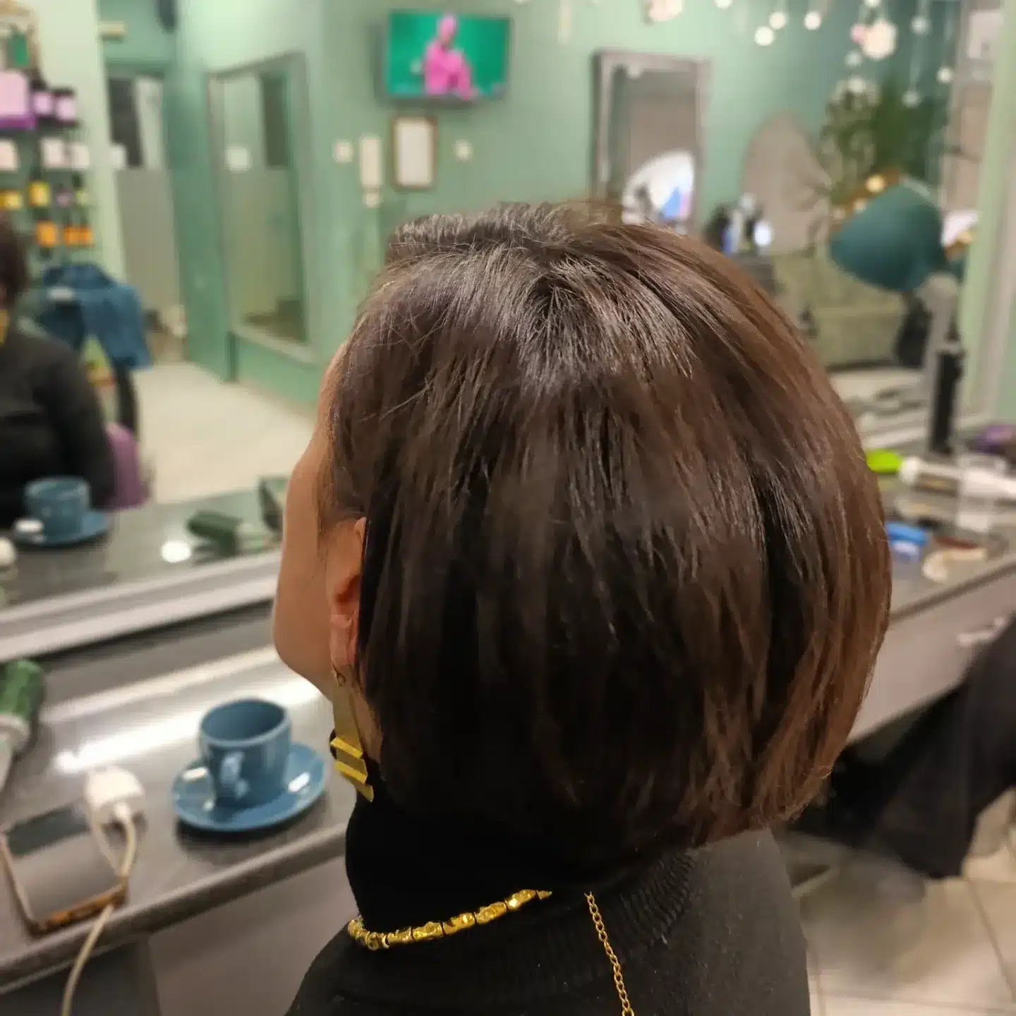 14. Precision Brunette Rounded Bob - Short Bob Hair