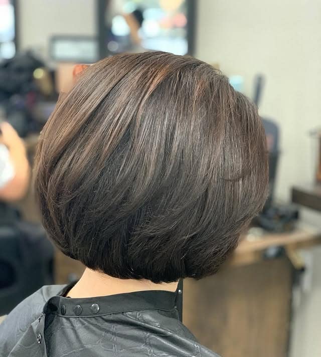 22. Smooth Ash Brown Rounded Bob - Short Bob Hair