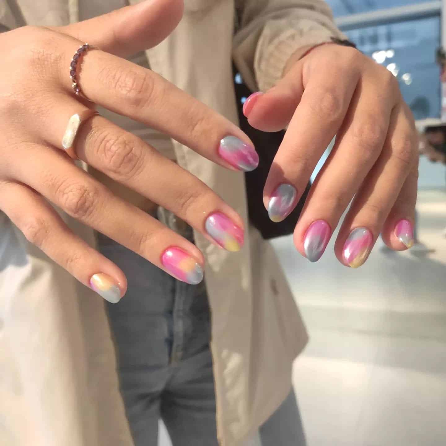10. Iridescent Pastel Unicorn Ombre Nails - unicorn nail ideas