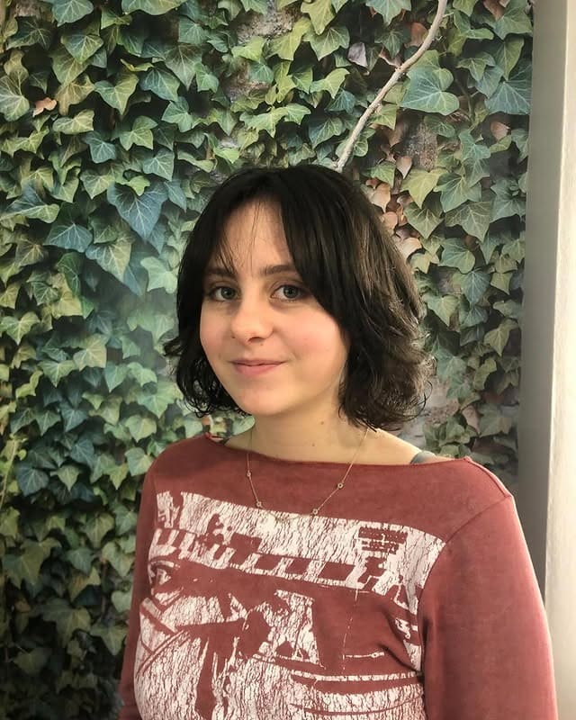 2. Textured Espresso Bob with Curtain Fringe - Layered Bob Hairstyles