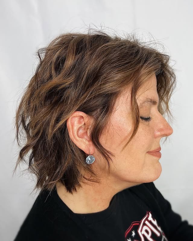 4. Classic Chocolate Layered Bob with Natural Movement - Layered Bob Hairstyles