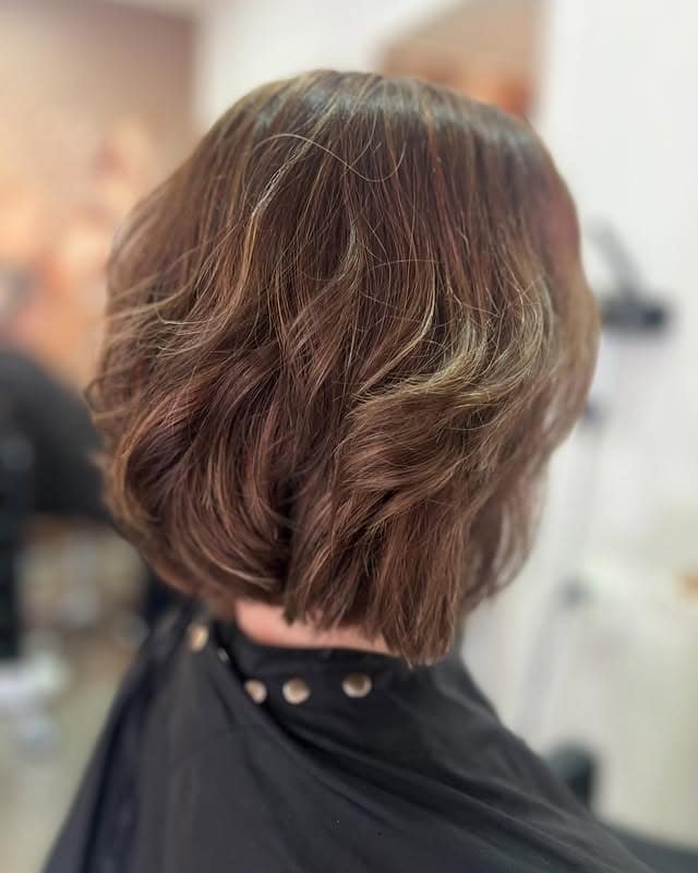 14. Wavy Charcoal Bob with Textured Layers - Layered Bob Hairstyles