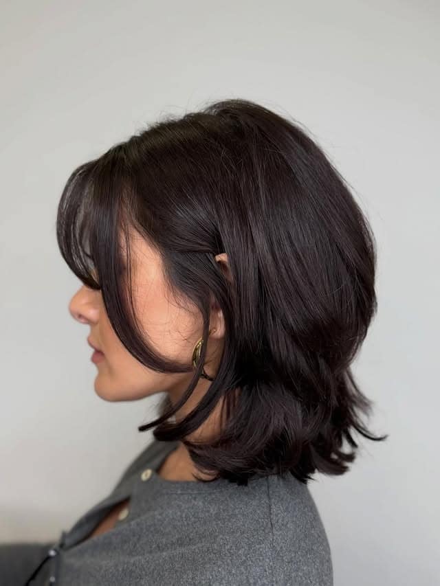 18. Silver Gray Layered Bob with Smooth Flow - Layered Bob Hairstyles